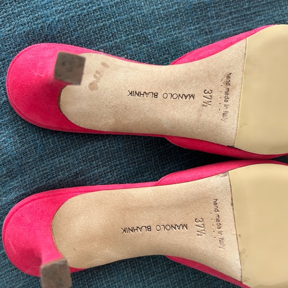 Manolo Blahnik Hot Pink Maysale 70mm Mule - Picture 13 of 14